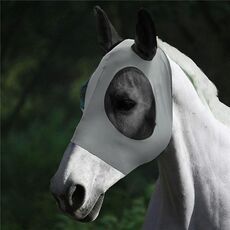 MMZ-001 Maschera per cavalli traspirante Maschera zanzare insetto e mosca Maschera equestrian Forniture (grigio)