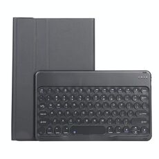 Yak10 2 in 1 Tastiera Bluetooth TOWCAP TOWCAP ROTONDABILE + Custodia in pelle protettiva in pelle di agnello con supporto per Lenovo Qitan K10 TB-X6C6X (nero)