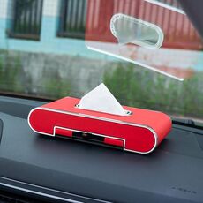 Automobile Dashboard Diamond Paper Towel Box con parcheggio temporaneo Numero di telefono Carta e supporto per telefono (rosso)