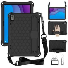 Per Lenovo Tab M10 TB-X505X / F Design a nido d'ape EVA + Materiale PC Quattro angoli Anti Caduta Piano Protettivo Conchiglia con cinturino (nero + nero)