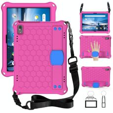 Per Lenovo Smart TAB M10 TB-605F Design a nido d'ape + Materiale PC + Materiale PC Quattro angoli Anti Cadere Appartamento Protezione Appartamento con cinturino (Rosered + Blu)