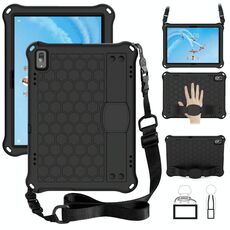 Per Lenovo Tab P10 TB-X705F / L DESIGN DESIGN EVA + PC Materiale PC Quattro angolari Anti Caduta Shell protettiva con cinturino (nero + nero)
