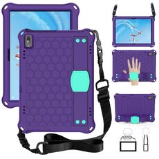 Per Lenovo Tab P10 TB-X705F / L DESIGN DESIGN EVA + PC Materiale Quattro angolari Anti Caduta Shell protettiva piatta con cinturino (viola + AQUA)