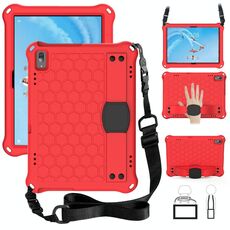 Per Lenovo Tab P10 TB-X705F / L DESIGN DESIGN EVA + PC Materiale PC Quattro angolo Anti cadere shell protettiva piatta con cinturino (rosso + nero)