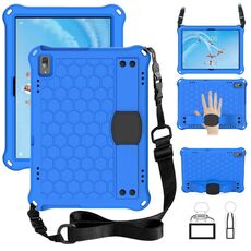Per Lenovo Tab P10 TB-X705F / L DESIGN DESIGN EVA + PC Materiale PC Quattro angolari Anti caduta Shell protettiva con cinturino (blu + nero)