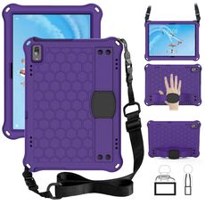 Per Lenovo Tab P10 TB-X705F / L DESIGN DESIGN EVA + PC Materiale PC Quattro angoli Anti cadere Shell protettiva piatta con cinturino (viola + nero)
