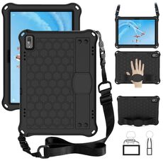 Per Lenovo Tab E10 TB-X104F DESIGN DESIGN EVA + PC Materiale PC Quattro angoli Anti cadenti Shell protettivi con cinturino (nero + nero)