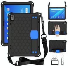 Per Lenovo TAB 4 10 PLUS TB-X704F / N / L / V DESIGN DESIGN DESIGN EVA + PC Materiale quattro angolo Anti caduta piatto protettivo con cinghia (blu + nero)