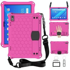 Per Lenovo TAB 4 10 PLUS TB-X704F / N / L / V DESIGN DESIGN EVA + PC Materiale Quattro angoli Anti Caduta piatta conchiglia protettiva con cinturino (rose rosso + nero)