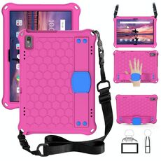 Per Lenovo Tab 4 10 TB-X304F / N Design a nido d'ape EVA + PC Materiale PC Quattro angolo Anti caduta piatto protettivo con cinturino (Rosered + Blu)