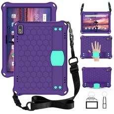 Per Lenovo Tab 4 10 TB-X304F / N Design a nido d'ape + Materiale PC + Materiale PC Quattro angoli Anti Fall Caduta Shell protettiva con cinturino (Viola + Aqua)