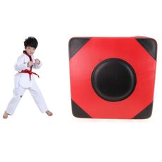 Target della parete del pugilato addensante del quadrato in pelle di imitazione a due colori, specifica: 40x40x10 (adesivi magici) (nero rosso)