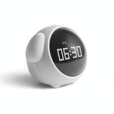 Cartoon Smart Alarm Clock per bambini Camera da letto Lampada LED da comodino Ricarica orologio elettronico digitale, Colore: Bianco (versione Expression)