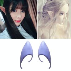 10 coppie di Halloween Elf Latex orecchie cosplay Puntelli, Dimensioni: 12 cm (viola)
