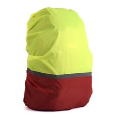 2 PCS Outdoor Mountaineering Colour Color Cover Zaino luminoso Cover Piove, Dimensioni: XL 58-70L (rosso + verde fluorescente)