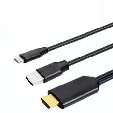 T2 Tipo C USB a HDMI-Compatibile 4K 60Hz Cavo TV TV Connettore schermo TV per telefoni, tablet, laptop, proiettori (nero)