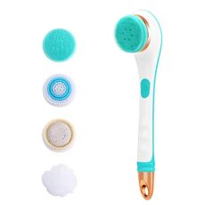 Spazzola per massaggi da bagno elettrico 4 in 1 dispositivo di lavaggio a mano multifunzione multifunzione (blu)