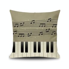 2 pz Piano Nota NOTA Digital Stampato Lino Fodera senza cuscino, Dimensioni: 45x45cm (1)