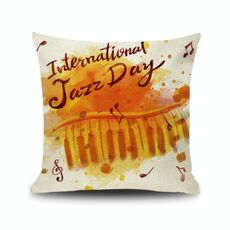 2 PCS Piano Nota NOTA Digital Stampato Lino Fodera senza cuscino, Dimensioni: 45x45cm (4)