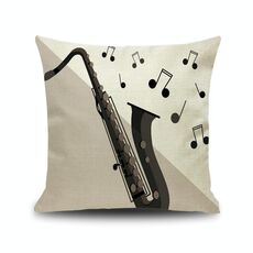 2 Pz Piano Nota Nota Digital Stampato Federa in lino senza cuscino, Dimensioni: 45x45cm (5)