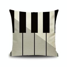 2 PCS Piano Nota NOTA Digital Stampato Lino Fodera senza cuscino, Dimensione: 45x45cm (9)