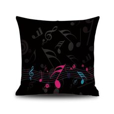 2 PCS Piano NOTA NOTA Digital Stampato Lenzuola Federa senza cuscino, Dimensioni: 45x45cm (12)