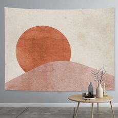 Spessore tappezzeria farbica esagerata stile astratto decorazione della casa a sospensione del fondo del rivestimento, dimensioni: 150x100cm (Sun Moon 01)