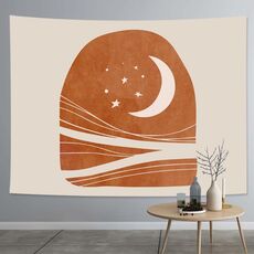 Spessore arazzo farbico esagerato stile astratto decorazione della casa a sospensione del fondo del rivestimento del fondo, dimensioni: 150x100cm (Sun Moon 03)