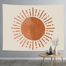Spessore arazzo farbico esagerato stile astratto decorazione della casa a sospensione del fondo del rivestimento, dimensioni: 150x100cm (Sun Moon 04)