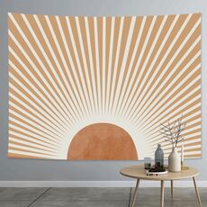 Spessa tappezzeria farbica esagerata stile astratto decorazione della casa a sospensione del fondo del rivestimento, dimensioni: 200x150cm (Sun Moon 06)
