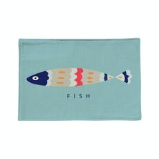 Cotone e lino Doppio strato Plus Punto antiscivolo Mediterraneo Semplice Semplice Geometrico Placemat Geometrica Pothoulder Table (Pesce colorato)