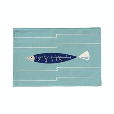 Cotone e biancheria doppia strato più antiscivolo Punto Mediterraneo Semplice fresco Geometrica Placemat Pothoulder Table Stuoia (Small BlueFish)