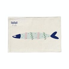 Cotone e lino Doppio strato Plus Punto antiscivolo Mediterraneo Semplice Semplice Geometrico Geometrico Placemat Pothoulder Table (Fresh Pesce)
