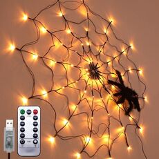 Lampada web a LED Spider with Remote Control Halloween Atmosphere Decoration Puntelli, Potenza: USB-IN
