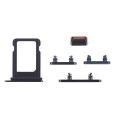 Cassettiera della scheda SIM + tasti laterali per iPhone 13 mini (mezzanotte) (nero)