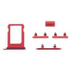 Cassettiera della scheda SIM + tasti laterali per iPhone 13 mini (rosso)