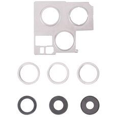 Coperchio della lente della fotocamera con staffa di fissaggio per iPhone 13 Pro Max (argento)