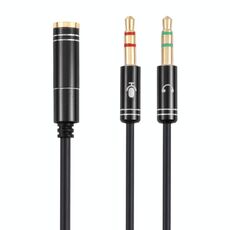 Cavo adattatore maschio da 3,5 mm a 2 x 3,5 mm (nero)