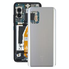 Coperchio posteriore della batteria di vetro con adesivo per Asus Zenfone 8 ZS590ks (argento smerigliato)