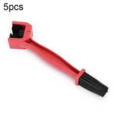 5 pezzi BG-7168 Bicycle and Moto Pennello per la pulizia del moto Pennello a catena a tre lati, Colore: rosso
