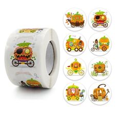 5 pezzi Halloween Pumpkin Car Sticker Autoadesivo Dono decorazioni per la decorazione artigianale, Dimensioni: 3.8 cm / 1,5 pollici (K-133)