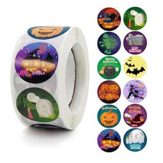 10 PZ Halloween per bambini Adesivi giocattolo Adesivi regalo Decorazione regalo Autoadesivi di tenuta, Dimensioni: 2,5 cm / 1 pollice (K-88-R1)