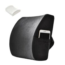 Cuscino in vita cuscino cuscino con cuscino con cuscino, stile: memory schiuma (nero scamosciato)