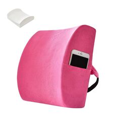Cuscino per cuscino in vita ufficio cuscino con cuscino, stile: memory schiuma (rosa scamosciata rossa)