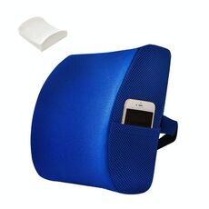 Cuscino per cuscino in vita ufficio con cuscino con cuscino, stile: memory schiuma (maglia reale blu)