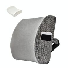 Cuscino per cuscino in vita ufficio cuscino con cuscino, stile: memory schiuma (maglia grigio)