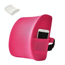 Cuscino per cuscino in vita dell'ufficio con cuscino cuscino, stile: schiuma di memoria (maglia rosa rossa)