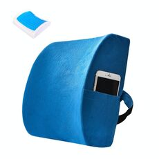 Cuscino per ufficio cuscino cuscino con cuscino con cuscino, stile: tipo di gel (pelle scamosciata blu)