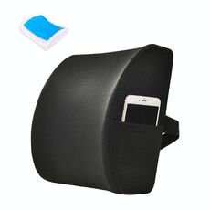 Cuscino per cuscino in vita dell'ufficio con cuscino cuscino, stile: tipo di gel (maglia nera)