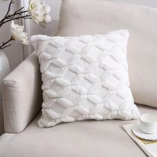 Cuscino peluche a due lati cuscino divano cuscino federa, dimensioni: 45x45 cm senza nucleo (rivestimento bianco)
